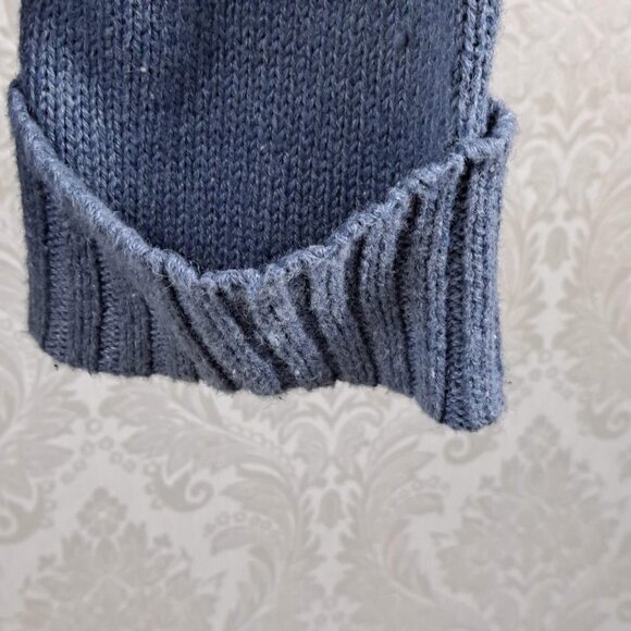 Victoria Jones Woman Size 1X Blue Knit Zip Front Cardigan Floral Embroidery EUC - Picture 6 of 12